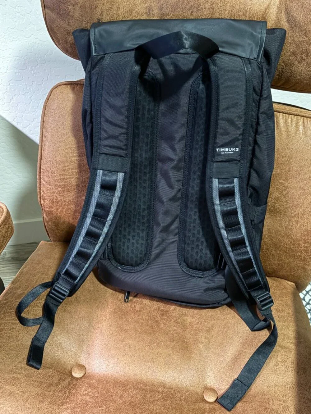 Timbuk2 Robin Commuter Backpack Jet Black Weatherproof Rainfly Reflective 13